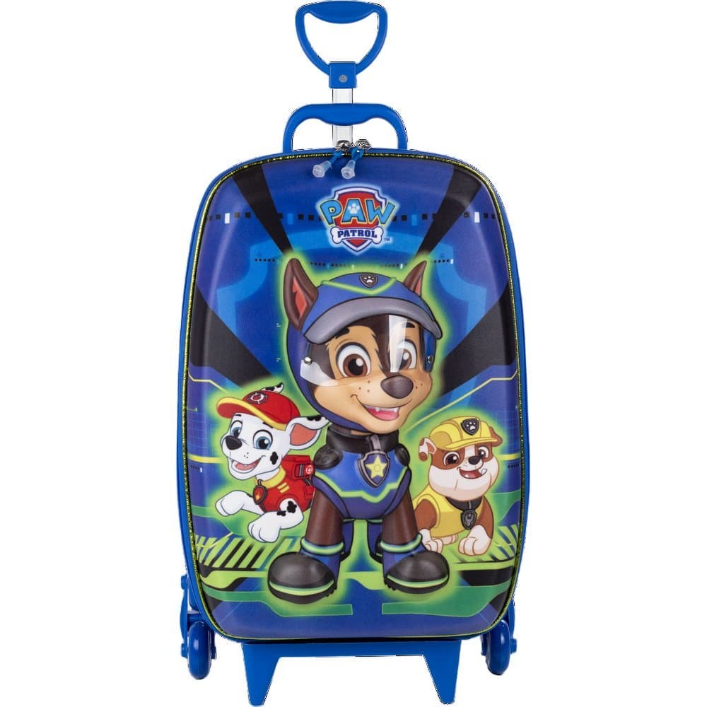 Mochila Mala Infantil Harry Patrulha Canina 3D com Rodinhas - Azul