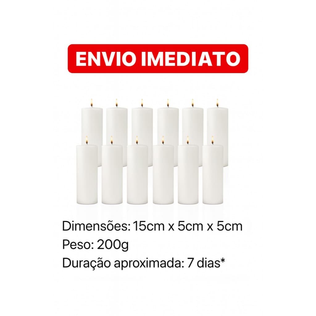 kit 10 Velas 7 Dias Branca  200g - Votiva