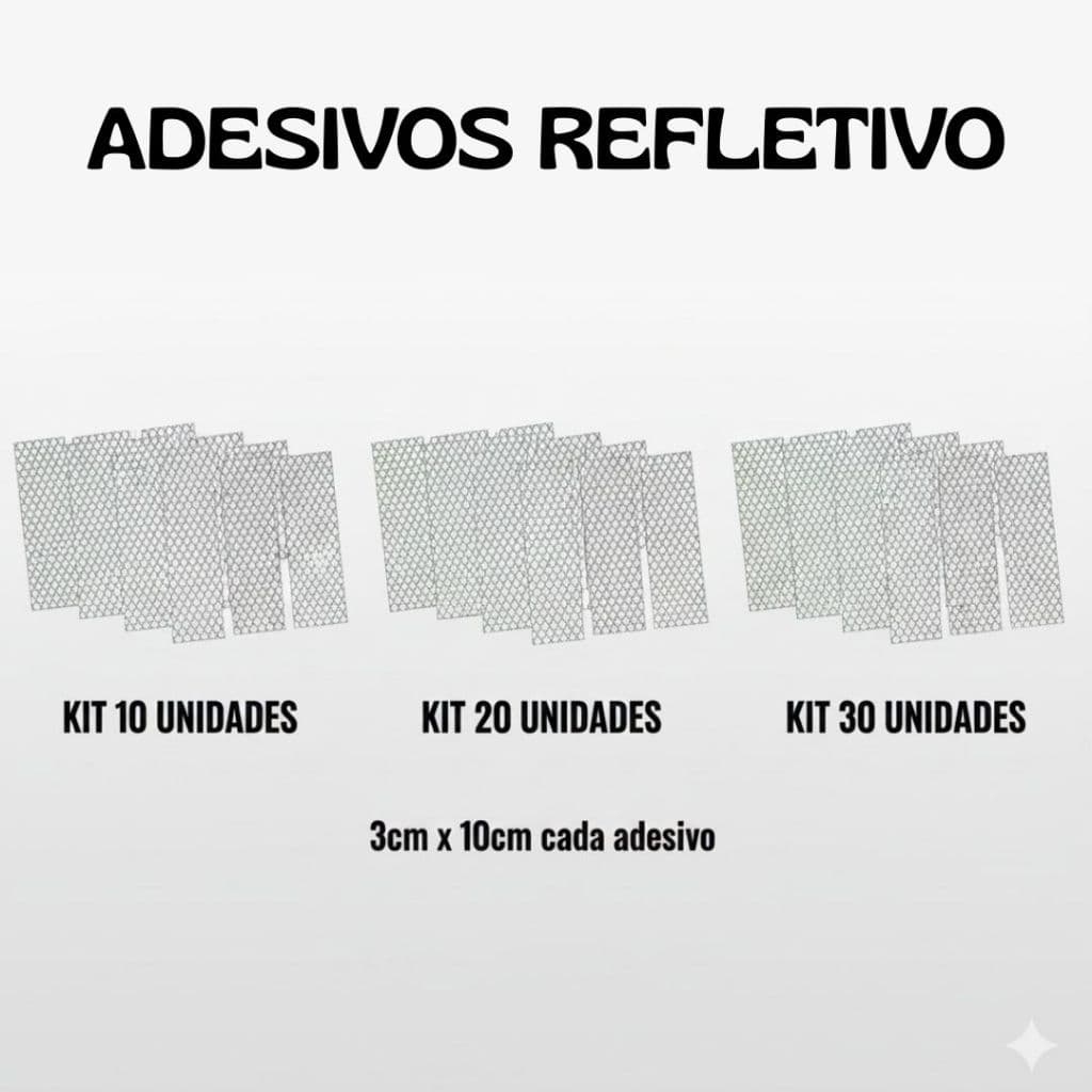 Kit de adesivo refletivo de sinalização veiculo noturno coleta moto bicileta