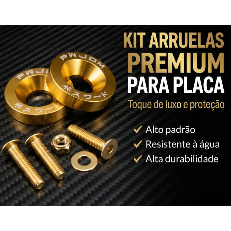 🔩 Kit Parafusos de Placa com Arruelas Billet M6 – 2 ou 4 Unidades – Produto Novo