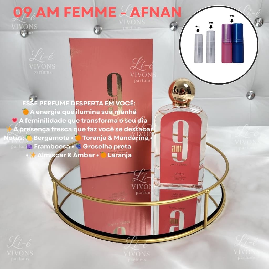 Perfume árabe feminino 9am Pour Femme - Marca: Afnan - 100% Original