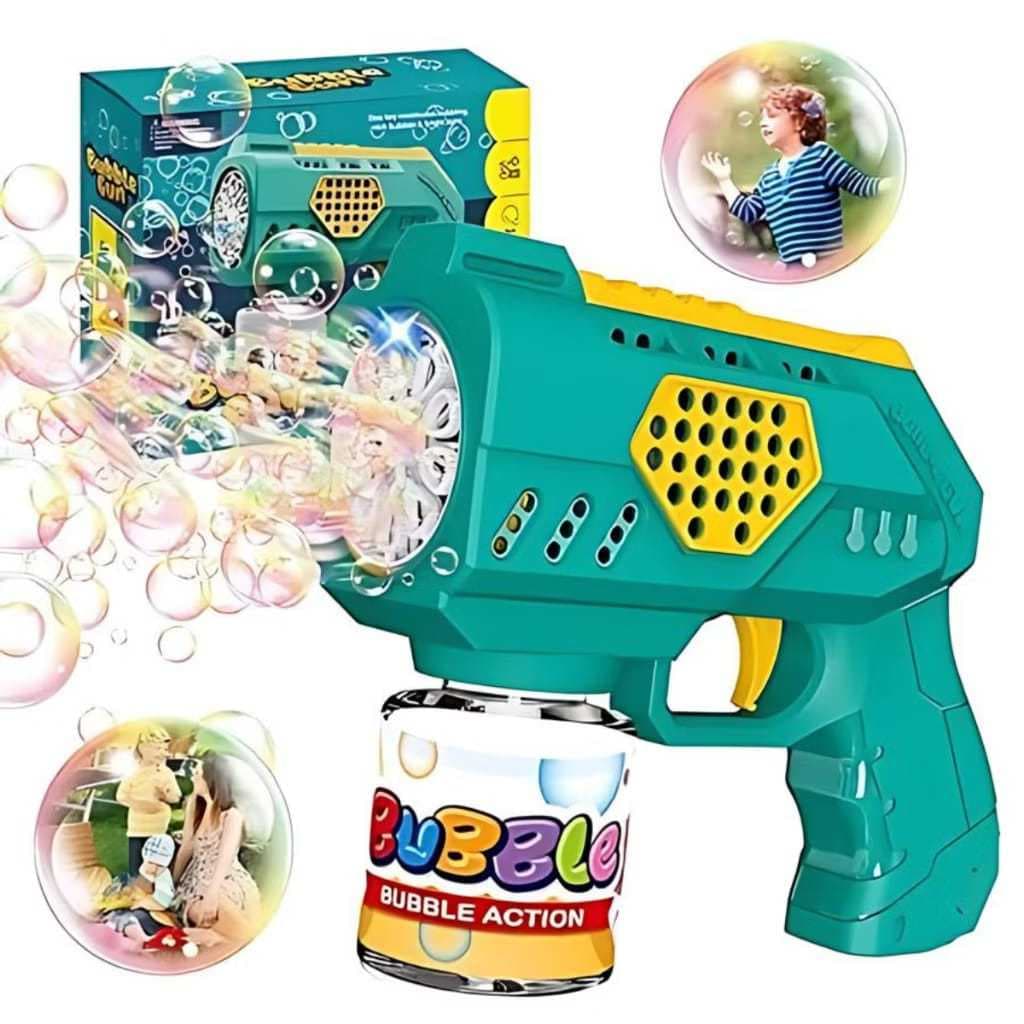 Lança Bolhas de Sabão com Luz Brinquedo Infantil Arminha de Bolha Diversão Crianças