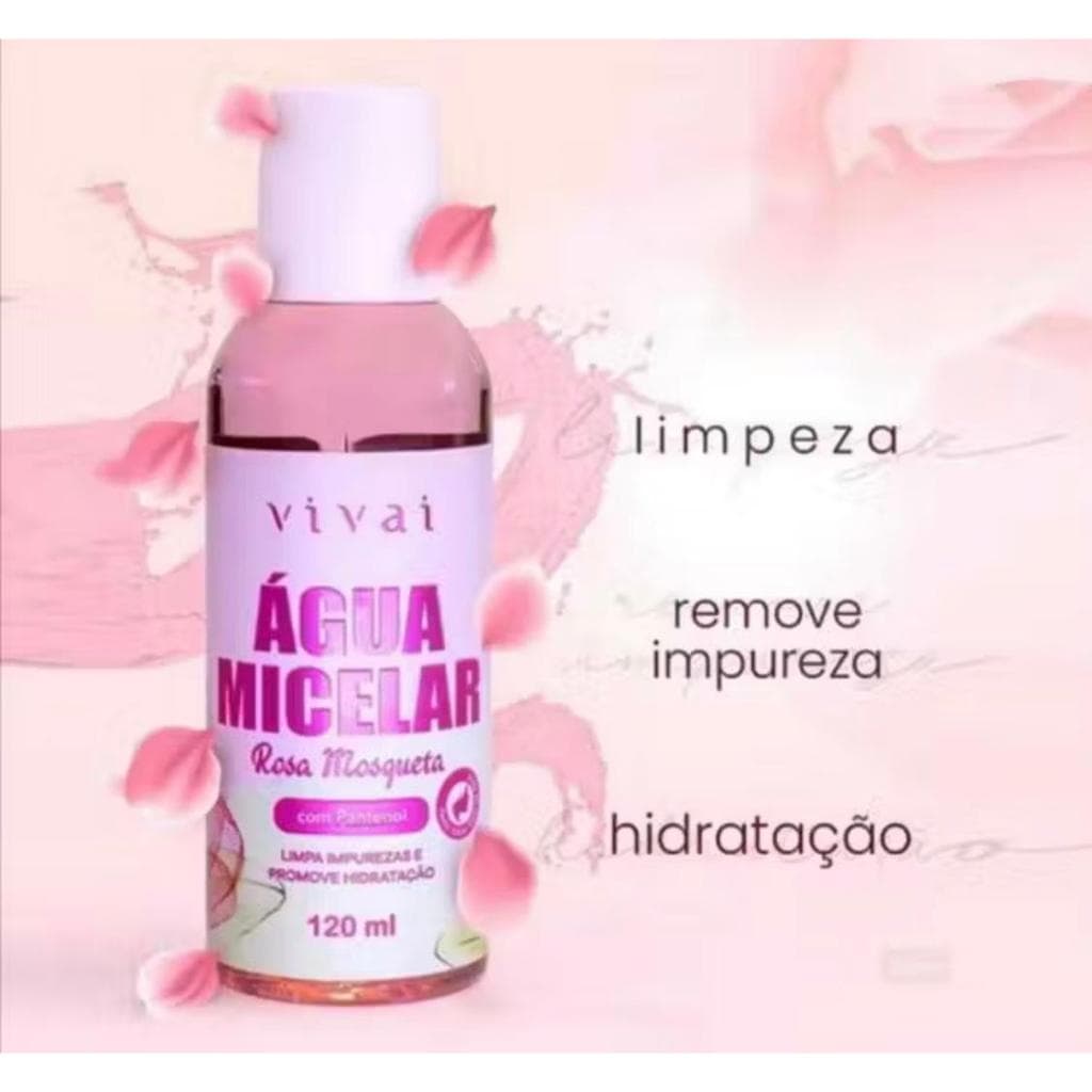Água micelar de rosa mosqueta Vivai com pantenol