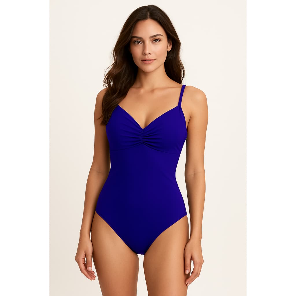 Maiô Bojo Preto Feminino De Alça Ajustável Praia Drapê Azul Marinho