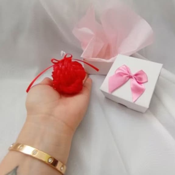 Vela Perfumada Bola Novelo + caixinha para presente | Todas as cores