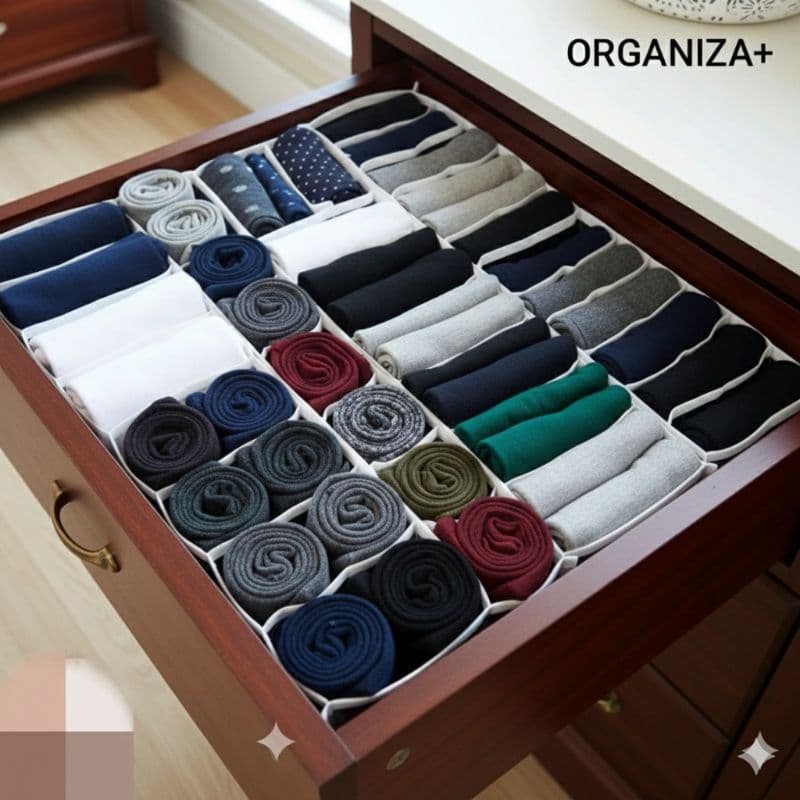 Organizador de calcinhas e meias com 18 Nichos kit 2 unidades