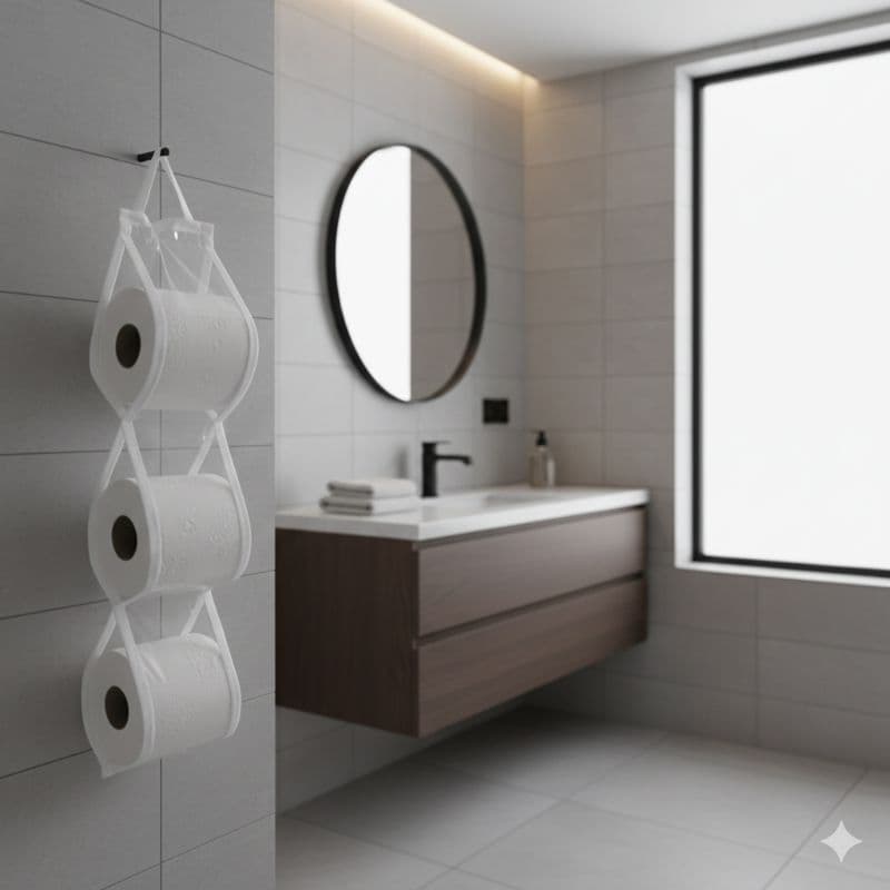 kit Porta Papel Higiênico Cristal Transparente – Elegante e Discreto