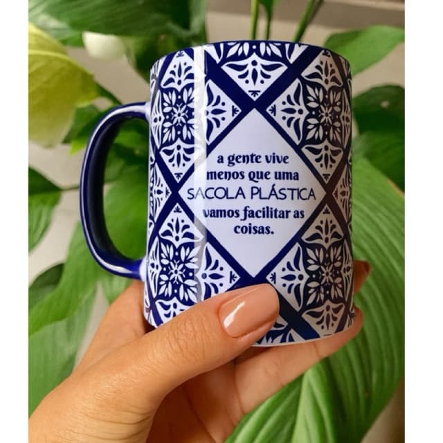 Caneca Estampada 325ml Azulejo Português Frase Divertida Presente Criativo