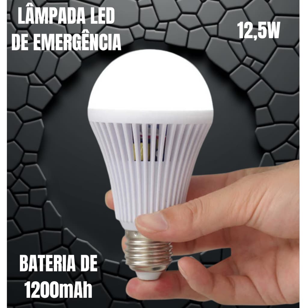 Lâmpada Led Luz De Emergência Luminária Bivolt Branco Frio