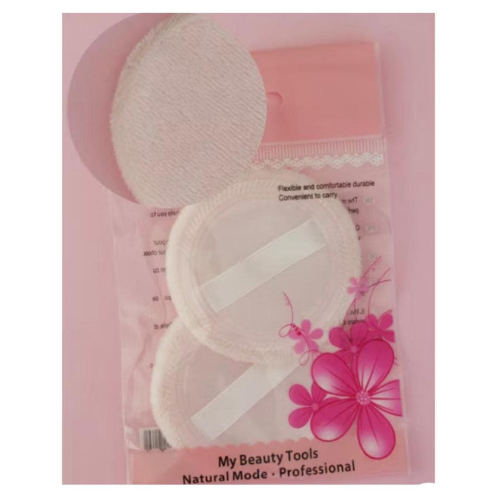 Kit 2 Esponjas de algodão acetinado para pó.