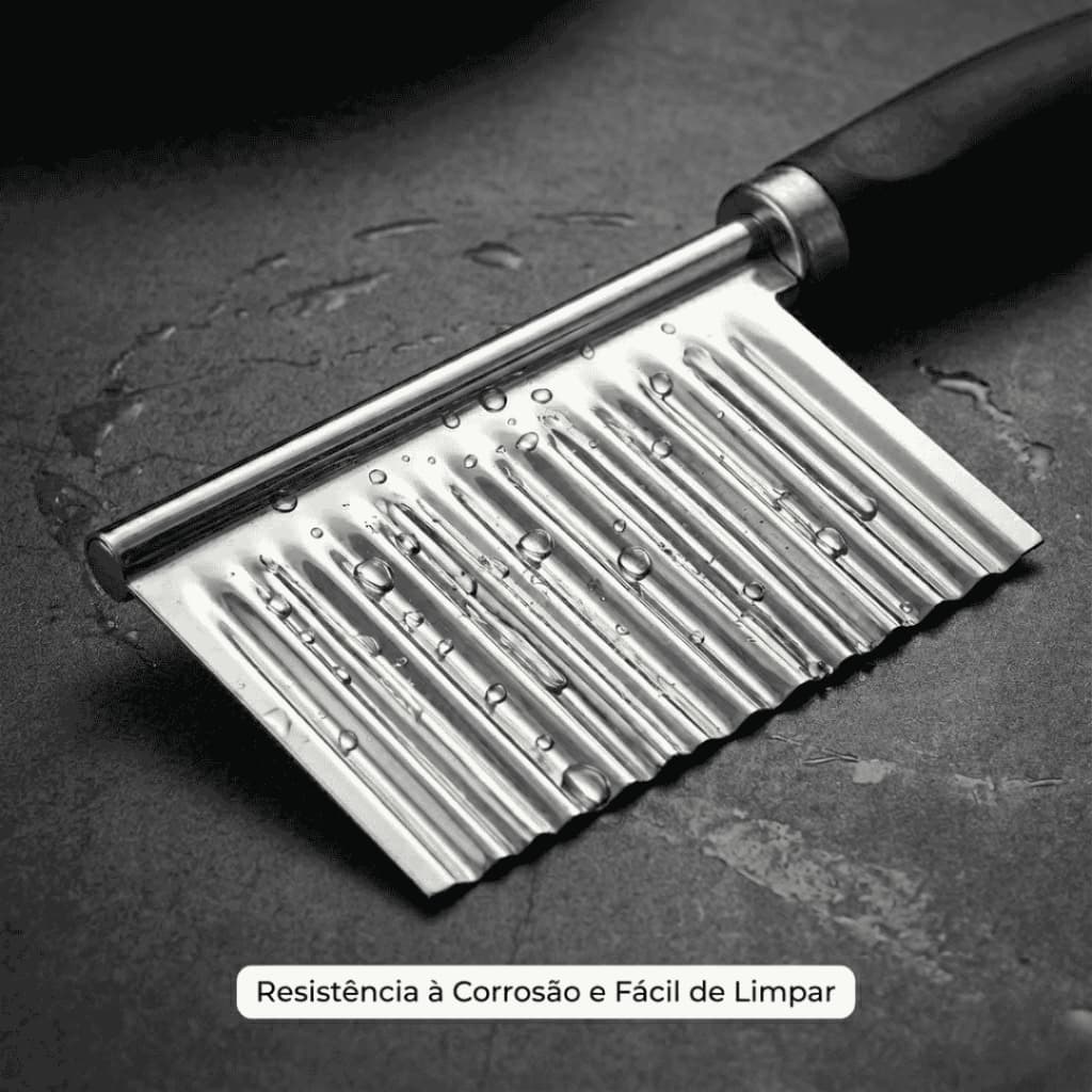 Kit até 3 Cortador Ondulado Aço Inox Faca Batata Chips Massa Legumes Frutas
