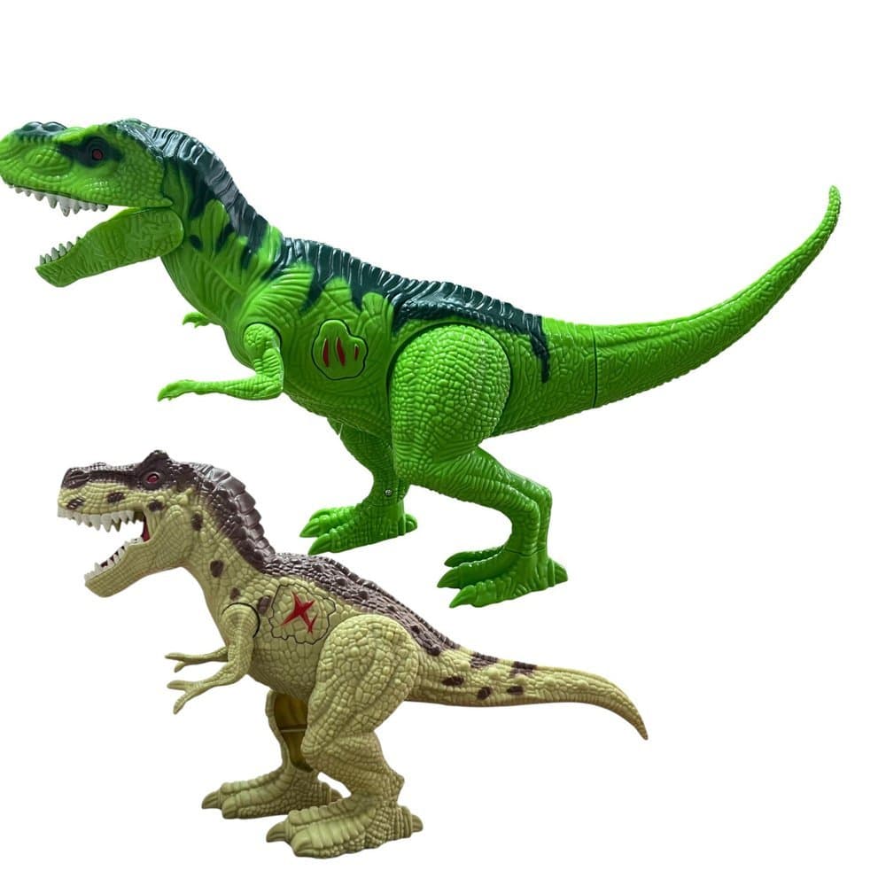Conjunto Dinossauros Brinquedo 2 Peças Rugido Selvagem Luz Som Dino Jurassic Criança Coleção Rugidos