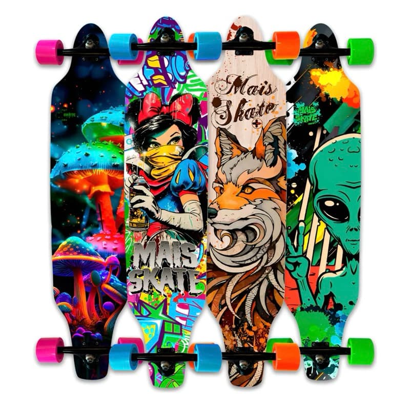 Skate Longboard Montado Mais Skate Completo Abec 15