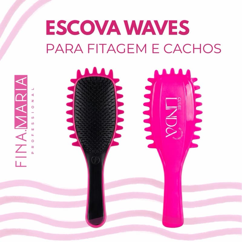 ESCOVA WAVES PARA CACHOS - FITAGEM E MODELAGEM - TECNOLOGIA FINA MARIA