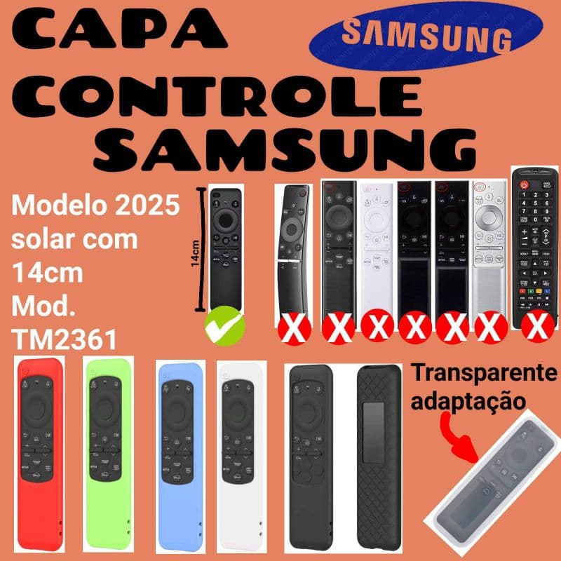 Capa Controle Samsung tv Solar 2023 Tm2360 14cm Bn59-01432b