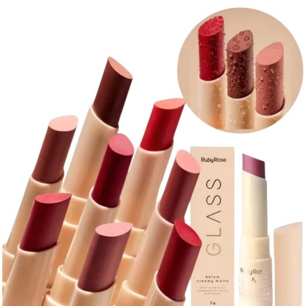 Batom Bala Glass Creamy Matte Ruby Rose