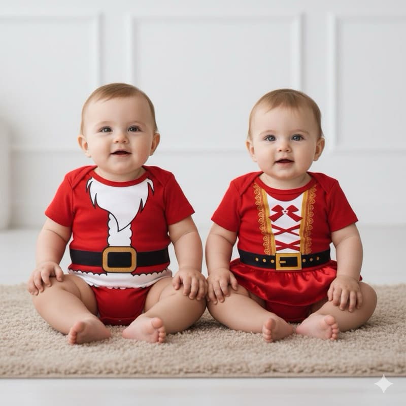 Body Bebê Infantil Natal 100% Algodão Fim de Ano Festas Temático Papai Noel