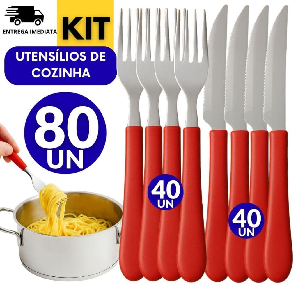 KIT TALHERES RESISTENTES E DURADOUROS PARA CASAS RESTAURANTES