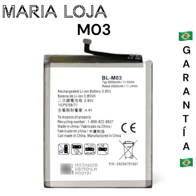 BAT COMPATIVAL K22 (BL-M03) K200 NOVA COM GARANTIA 30 DIA