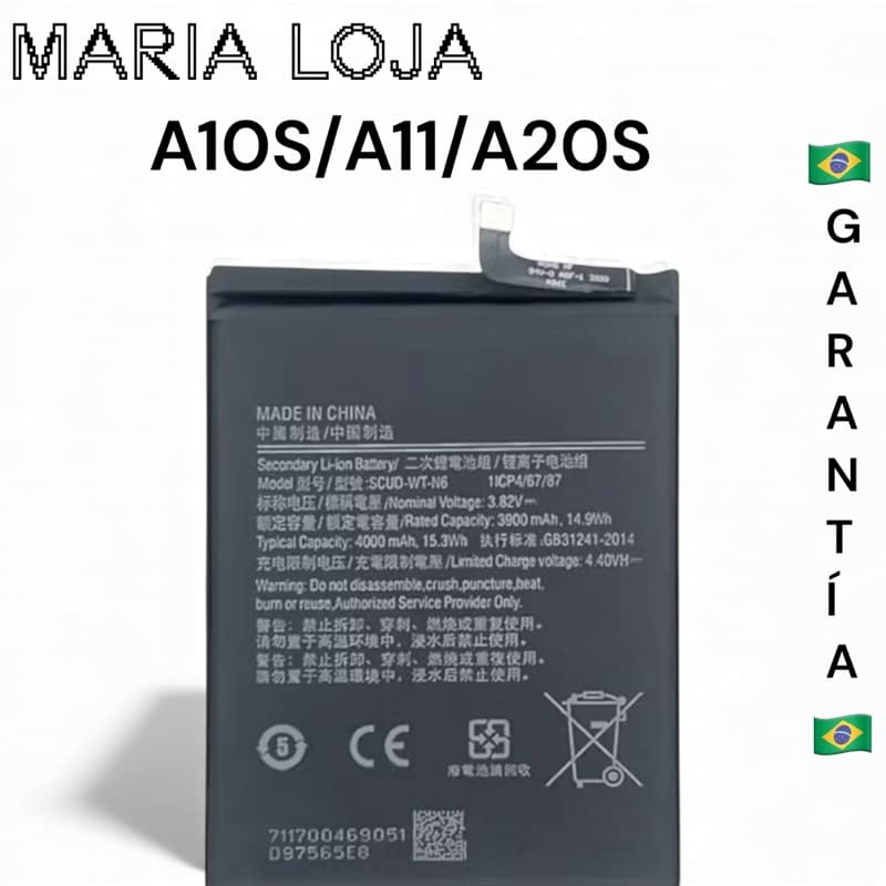 Bat-eria compatível, A10S/A11/A20S nova e pronta para instalação. Produto desenvolvido para substituição do APARELHO