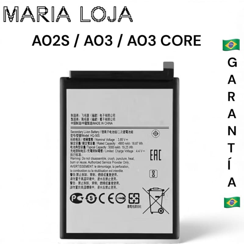 Bat-eria compatível, A02S/A03/A03CORE nova e pronta para instalação. Produto desenvolvido para substituição do APARELHO