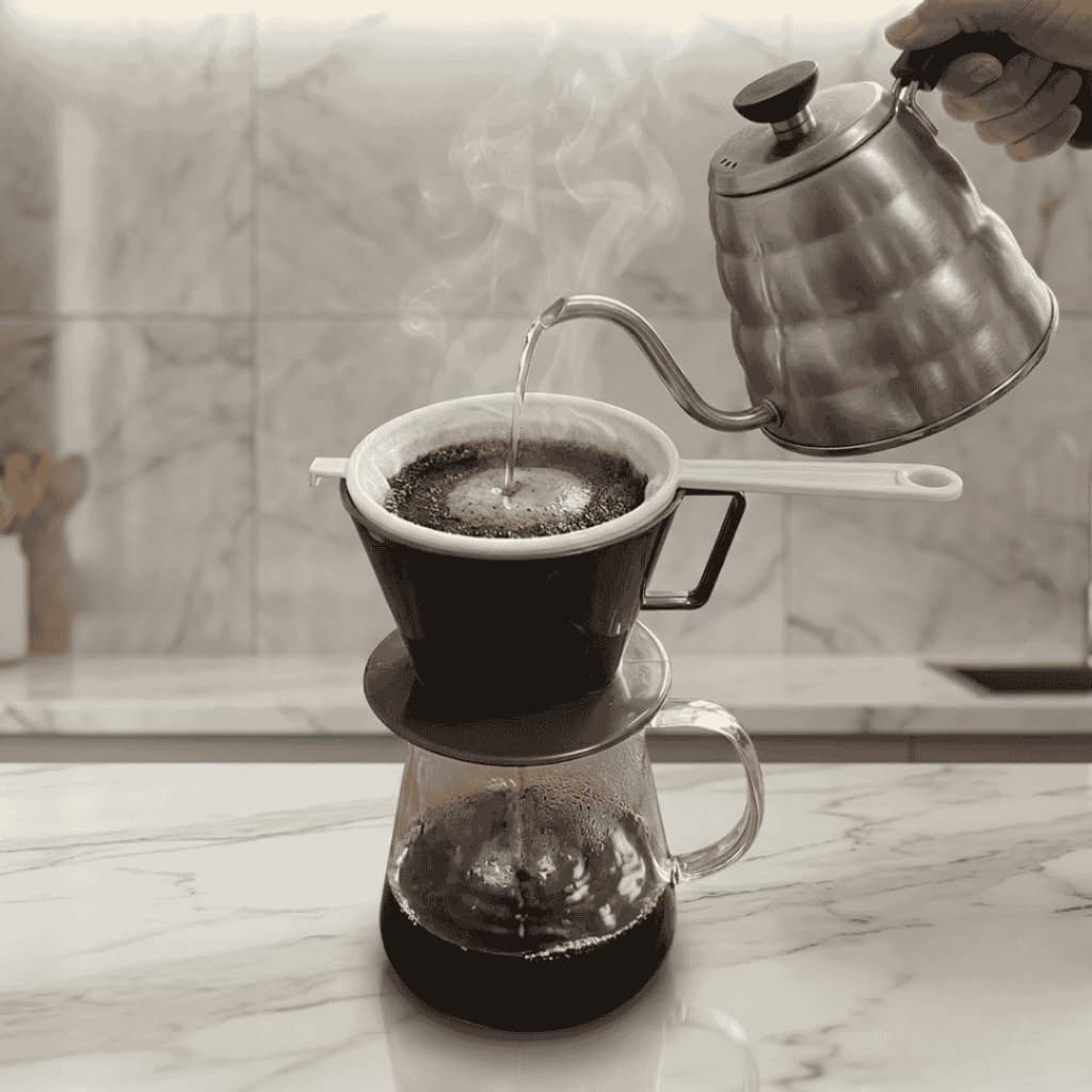 Até 3 Kits para Café Coado na Hora Suporte Plástico + Coador Esperança Algodão Tecido Cabo Plástico