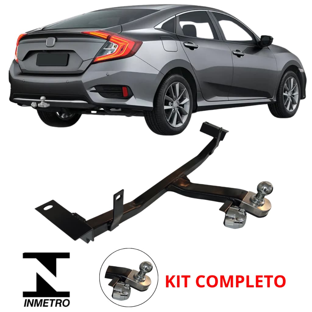 Engate Fixo Reforcel Para Honda Civic G10 2017 Até 2023 Resistente 500kg Homologado Inmetro