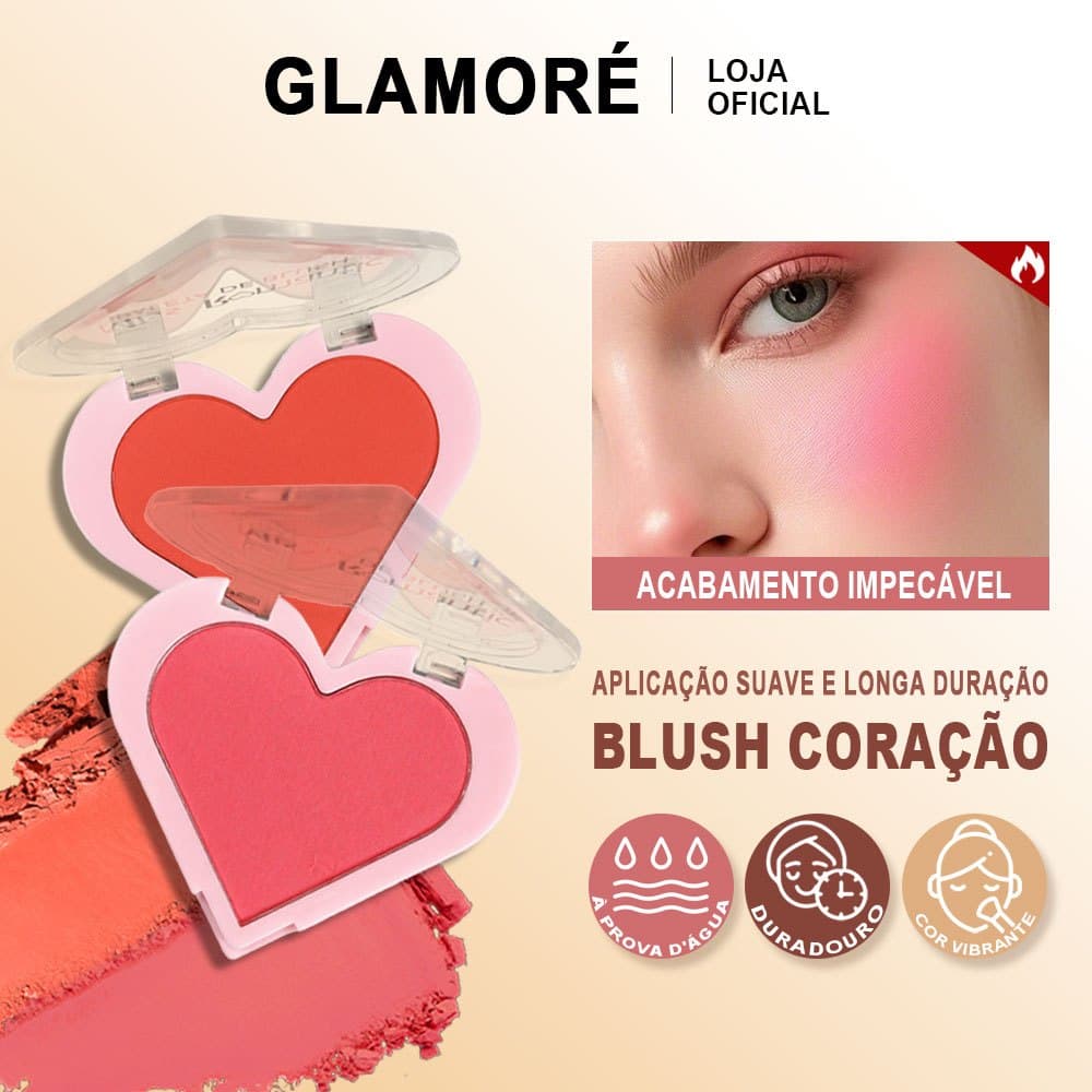 Blush Compacto Miss Romantic – 3 Cores – Acabamento Matte e Alta Pigmentação