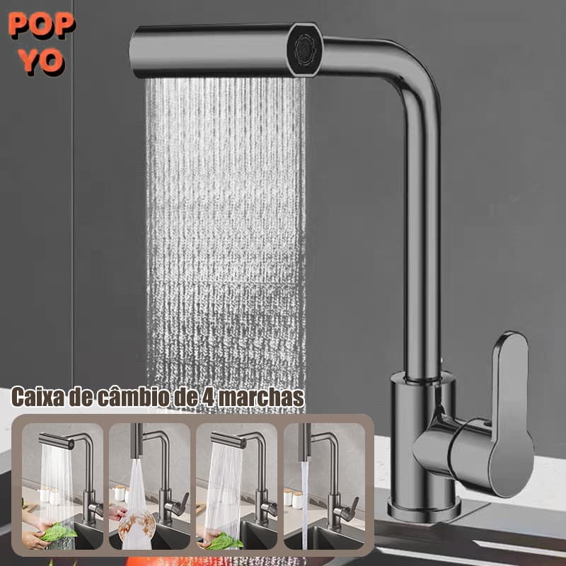Misturador Monocomando Cozinha Bico Extensível Flexível 4 Jatos Antigotejamento Premium POPYO