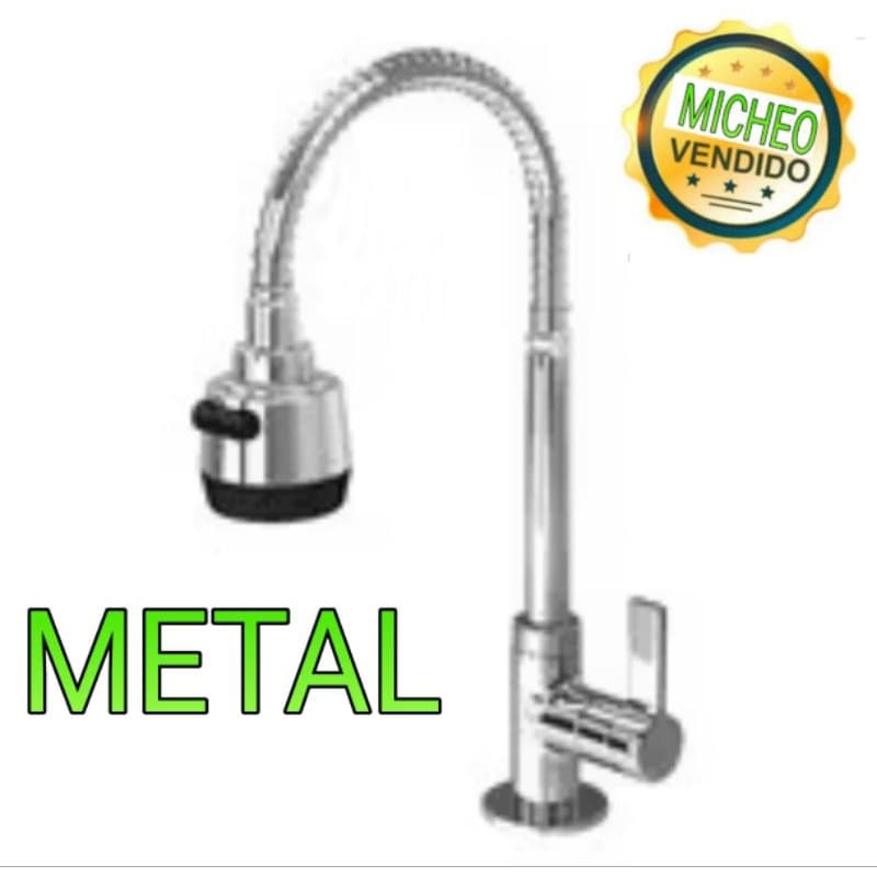 Torneira prata aco inox Cozinha Gourmet Mesa Flexível 1/4 Volta