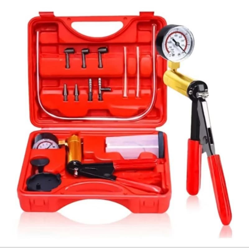 Kit Peças Teste Bomba Pressão Vácuo Carro Profissional Auto 15 Pcs Red Manual Para Sangramento Fluido Freio De ...15557