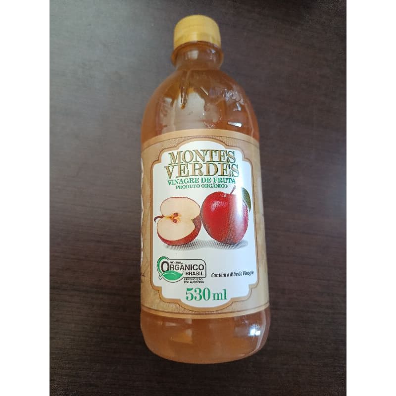 Vinagre de Maçã 1x530 ml 100% ORGÂNICO (Acidez Acética 5.0%) Montes Verdes. embalagem plástica.