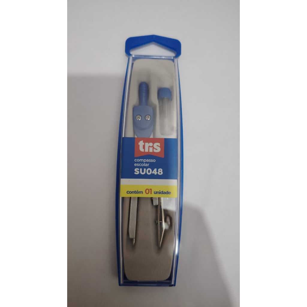 Compasso Escolar Com Tiralinhas Estojo E Refil Grafite Tris