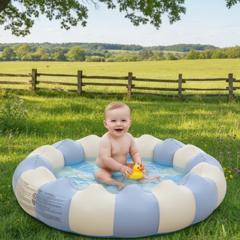 Piscina Inflável Infantil Redonda 90CM/120CM Interna Portátil ao Ar Livre Rsistente