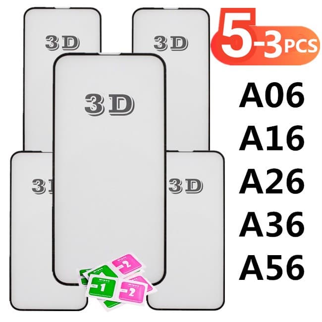 Kit 3Pcs/ 5Pcs Película De Vidro 3D Tempeado Para Samsung A06 A16 A26 A36 A56