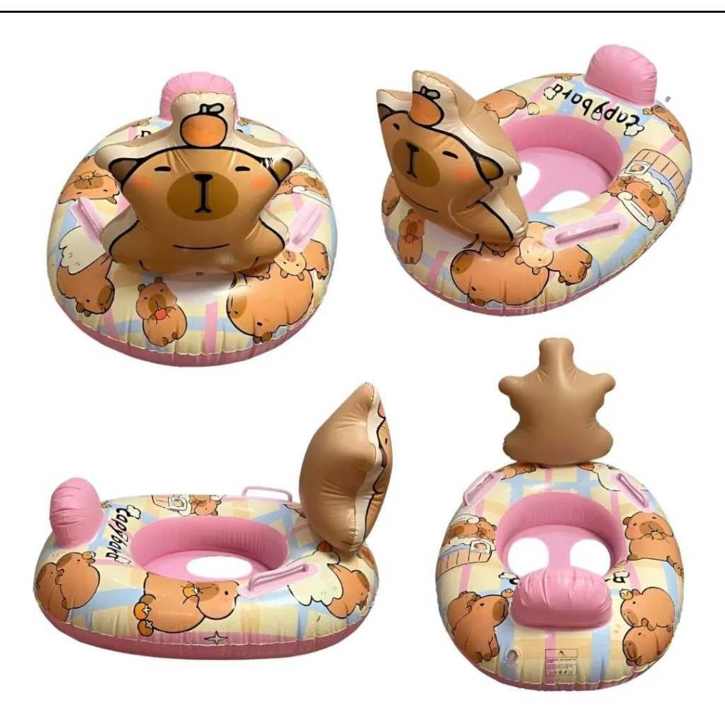 Boia de Piscina Inflável para Bebê – Capivara, Tigre e Cisne | Diversão Garantida no Verão
