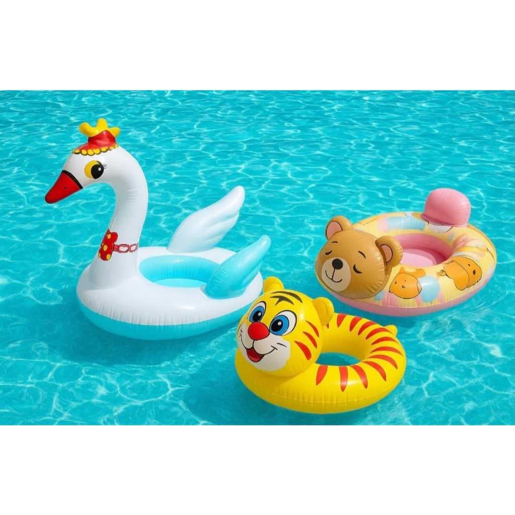Boia Inflável Infantil Piscina – Modelos Cisne, Tigre e Capivara | Super Segura e Divertida