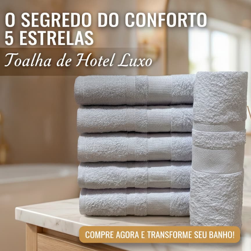 Kit 5, 4 ou 3 Toalhas Banhão Hotel Branca Gigante Grossa Felpuda 5 Estrelas 70x150cm | 450g | Algodão Premium