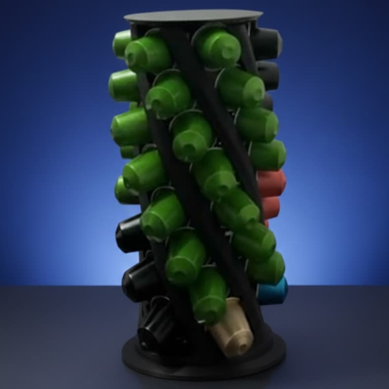 Suporte Espiral para Cápsulas Nespresso - Organizador 360° para 48 Cápsulas -Presente amigo oculto.