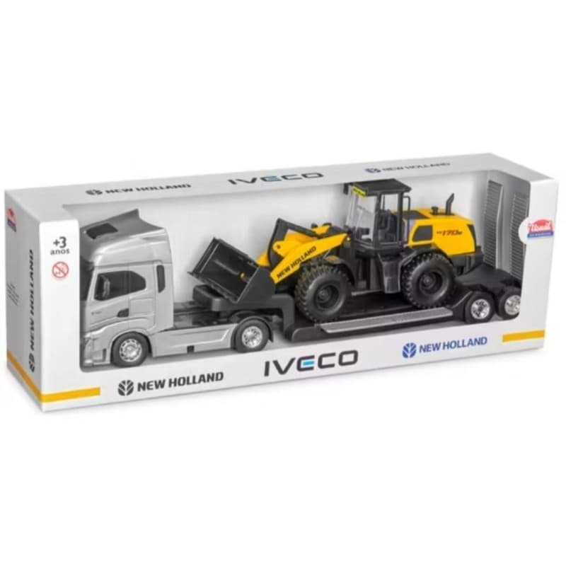 🚚 Caminhão Reboque +  Carregadeira New Holland – Modelo Super Realista! 🏗️