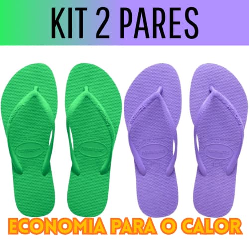 Kit 2 Pares Chinelo Para Verão Sandália Feminino Slim TAMANHO ESPECIAL 41/42 - ENVIO IMEDIATO