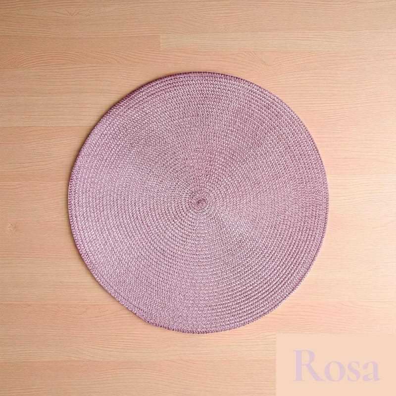 Jogo Americano Redondo 38cm Sousplat Supla Mesa Posta 6 Peças  Rosa