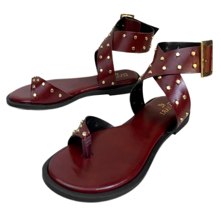 Rasteira Feminina de Dedo com Tachas e Fivela Luxo 037/20
