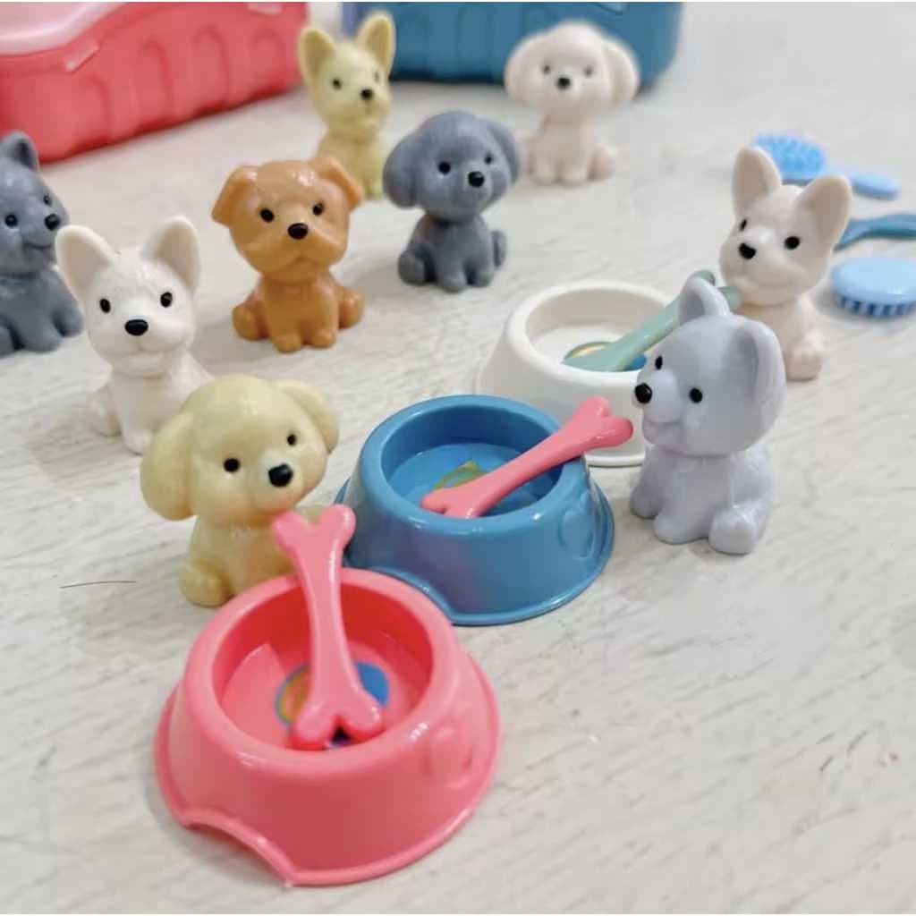 Kit miniatura cachorrinhos com casinha - Presente de Natal Lembrancinha infantil criança