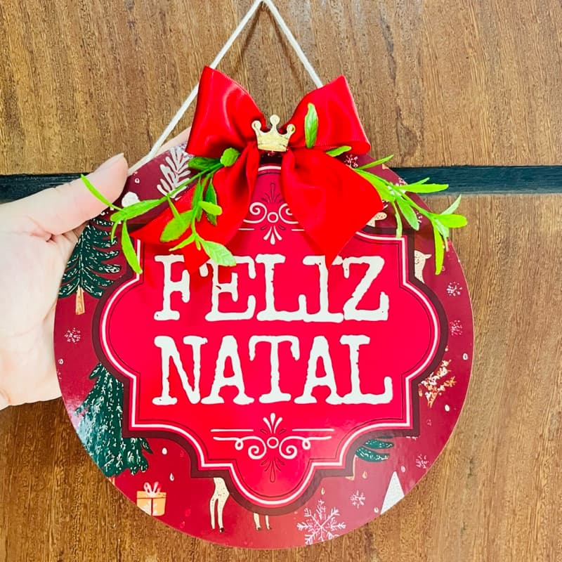 Guirlanda Feliz Natal Plaquinha Mdf Natalina Decoração de Natal Cristão Quadrinho penduar ma Porta Presépio Jesus