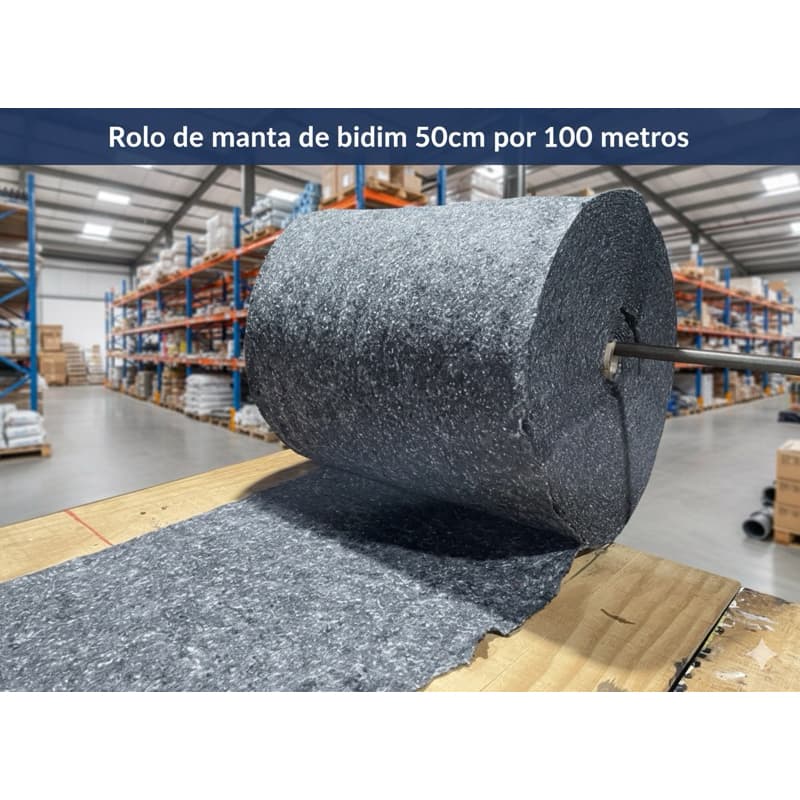 Rolo de Manta de Bidim 0,50cmX100 Mts - Drenagem Jardim