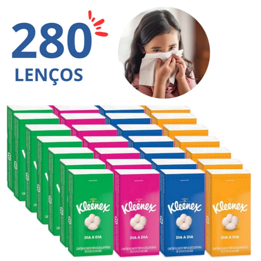Kit Até 280 Lenços de Papel Triplo Kleenex Suaves Pacotes de Bolso p/ Casamento