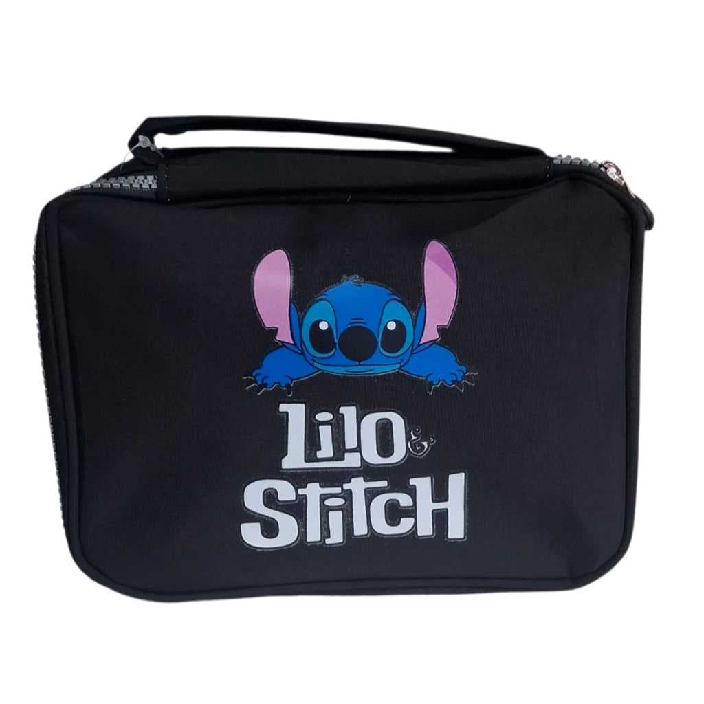 estojo  de caneta escolar juvenil impermeavel nylon box grande lilo stich