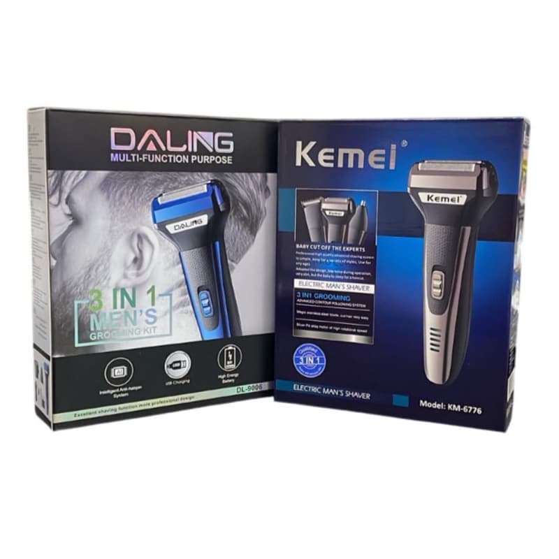 Maquina Barbear: Marca Kemei Km-6558 ou Daling Dl-9006 Barbeador Elétrico 3 Em 1