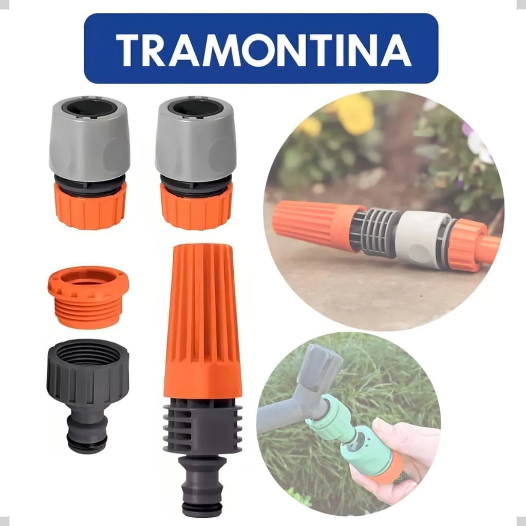 Kit Esguicho Engate Rápido Mangueira Bico Torneira 4 Pc
